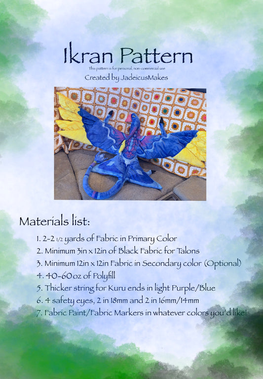 Giant Ikran Inspired Plush Pattern Digital Download